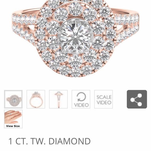 Helzberg 14k rose gold diamond engagement ring - Picture 6 of 6